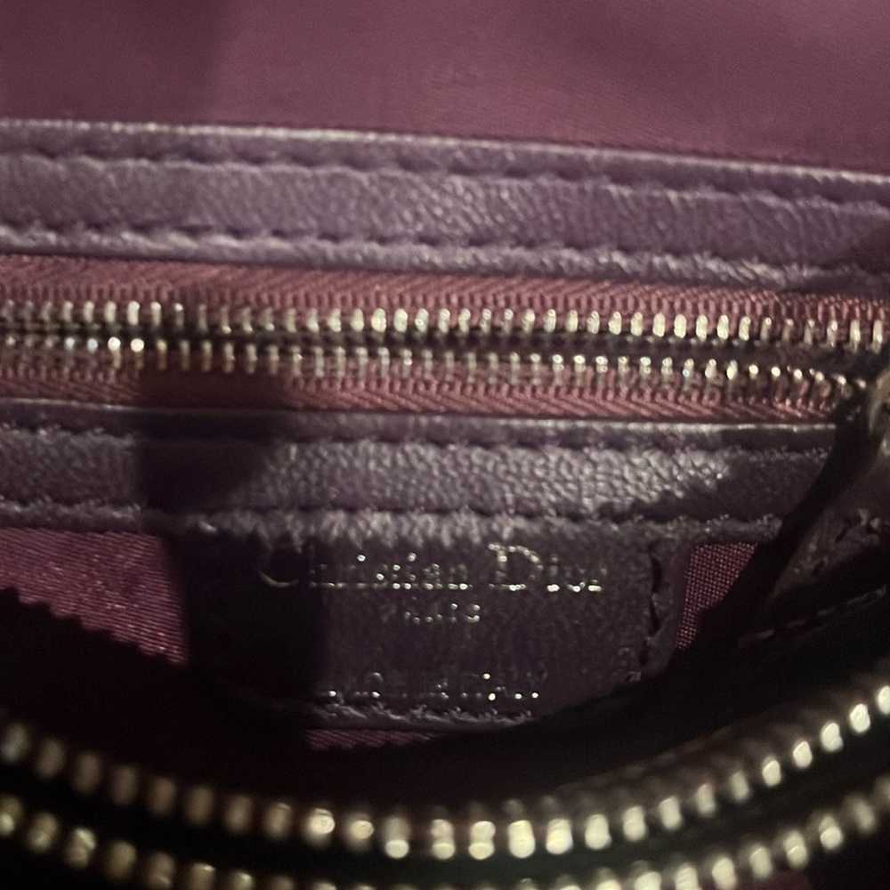 Dior Purple Satin Cannage Quilted Shoulder… - Picture 6 of 11